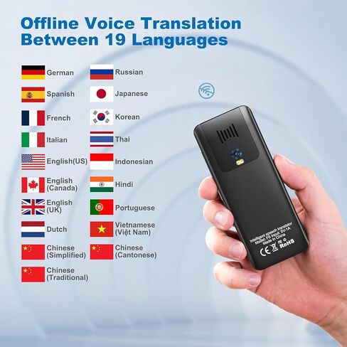 Language Translator Device No WiFi Needed，139 Languages Offline Online Voice Photo Translation，Portable Two-Way Instant Translator, High Accuracy Real-Time(0.5s) for Travel, Business,Learning (Black) in Saudi Arabia