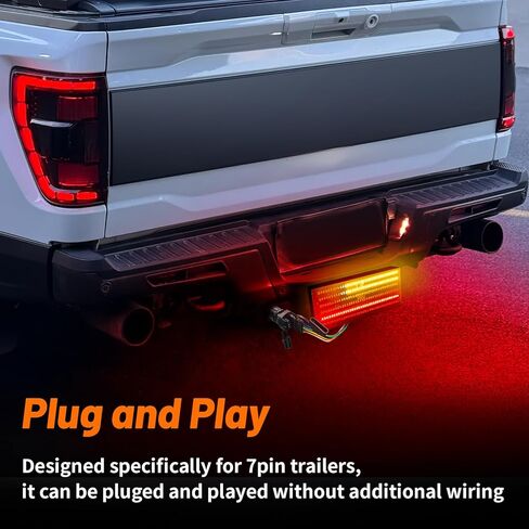 Hitch Strobe Light, 7 Pin Hitch Light Cover 12V to 24V LED Chips 7 Strobe Lighting and 6 Modes of Full Running Lighting Fit 2" Receiver for Tow Truck Chevy Ford GMC Dodge RAM Jeep ATV Van SUV in Saudi Arabia