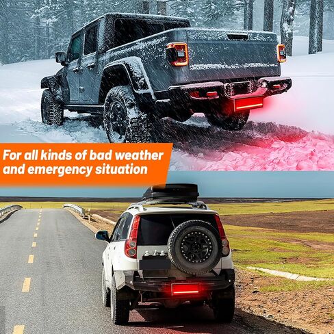 Hitch Strobe Light, 7 Pin Hitch Light Cover 12V to 24V LED Chips 7 Strobe Lighting and 6 Modes of Full Running Lighting Fit 2" Receiver for Tow Truck Chevy Ford GMC Dodge RAM Jeep ATV Van SUV in Saudi Arabia