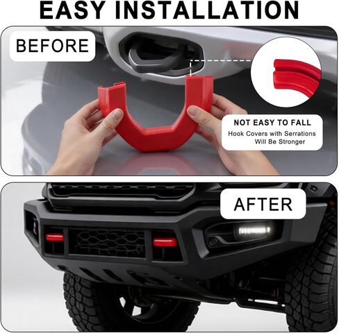 أغطية خطافات السحب الأمامية متوافقة مع Ram 2500 3500 2019-2026، واقي خطاف السحب للطرق الوعرة، قطعتان من الملحقات الحمراء الملائمة مباشرة in Kuwait
