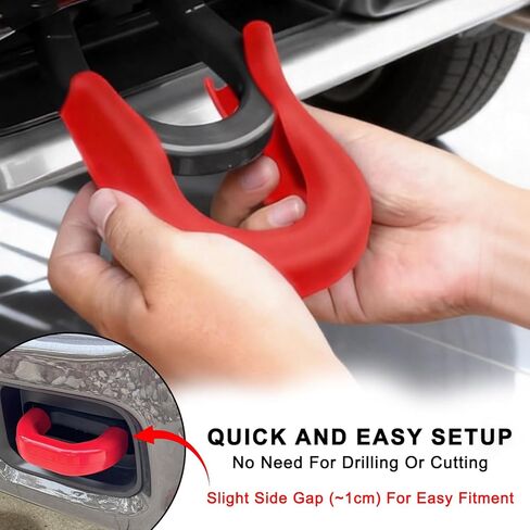 أغطية خطافات السحب الأمامية متوافقة مع Ram 2500 3500 2019-2026، واقي خطاف السحب للطرق الوعرة، قطعتان من الملحقات الحمراء الملائمة مباشرة in Kuwait