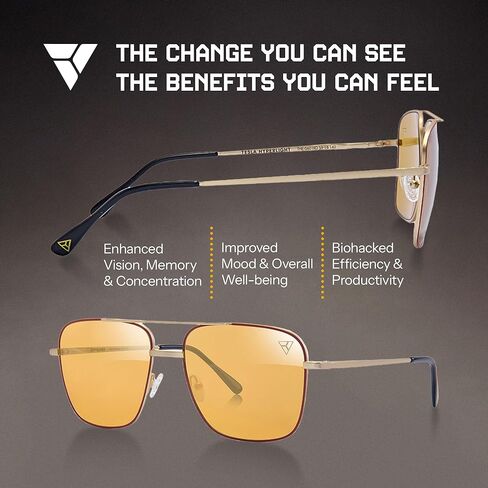 Hyperlight Aviator Red Fullerene C60 UV & bluelight daily shades for men. Unisex luxury sunglasses for women, designer sunglasses for men. Fashion branded harmonized white light eyeglasses w/case in Saudi Arabia