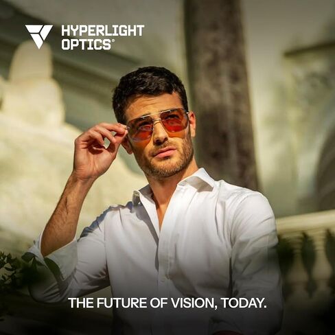 Hyperlight Aviator Red Fullerene C60 UV & bluelight daily shades for men. Unisex luxury sunglasses for women, designer sunglasses for men. Fashion branded harmonized white light eyeglasses w/case in Saudi Arabia