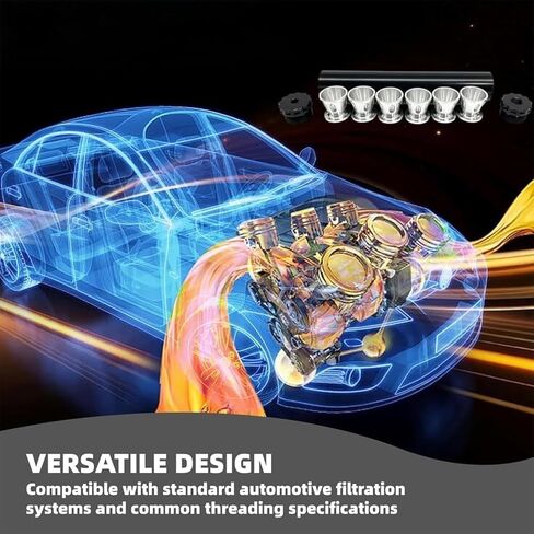 مصيدة فلتر المذيبات، مجموعة مصيدة المذيبات المصنوعة من الألومنيوم الأسود، وفلتر الوقود 1/2 × 28 مع أغطية نهاية متعددة، وإكسسوارات السيارات من الدرجة الصناعية (1/2—28-1set) in Kuwait