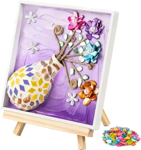 Joyclub DIY فسيفساء إطار الصورة الحرفية عدة مجموعات الفسيفساء للأطفال والكبار الفنون والحرف الإبداعية بلاط الفسيفساء ديكور المنزل اليدوية هدايا عيد الميلاد للفتيات الذين تتراوح أعمارهم بين 6-12 in Kuwait
