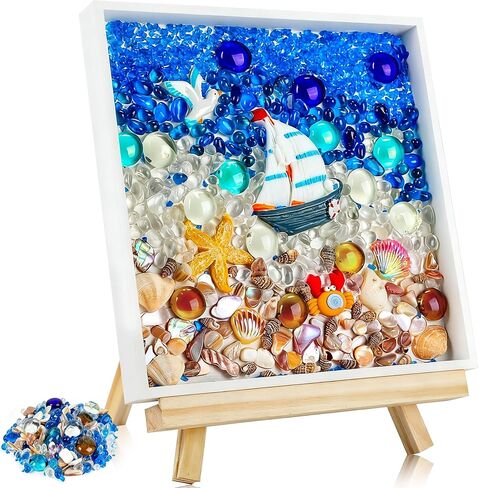 Joyclub DIY فسيفساء إطار الصورة الحرفية عدة مجموعات الفسيفساء للأطفال والكبار الفنون والحرف الإبداعية بلاط الفسيفساء ديكور المنزل اليدوية هدايا عيد الميلاد للفتيات الذين تتراوح أعمارهم بين 6-12 in Kuwait
