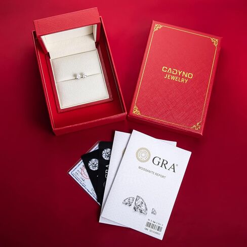 أقراط مويسانيتي من الذهب الأبيض عيار 14 قيراط 2 قيراط D اللون FL Lab Grown Diamond من الذهب الصلب الحقيقي 4 شقوق لا تسبب الحساسية للنساء والرجال in Kuwait