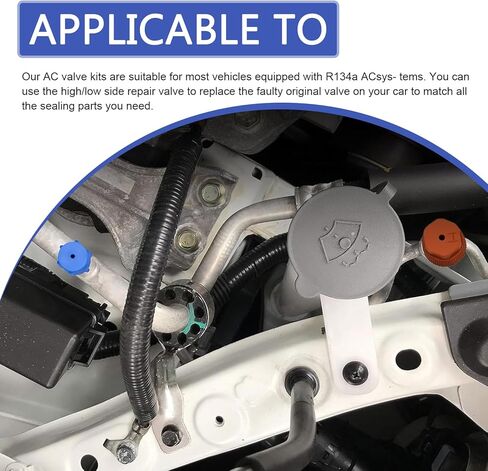 17 PCS Air Conditioning Valve Core Kit, R12 R134A A/C Ducts Pressure Caps and Service Valves, Universal Valve Core A/C Refrigeration SystemKit, for Most Cars (Multicolored) in Saudi Arabia