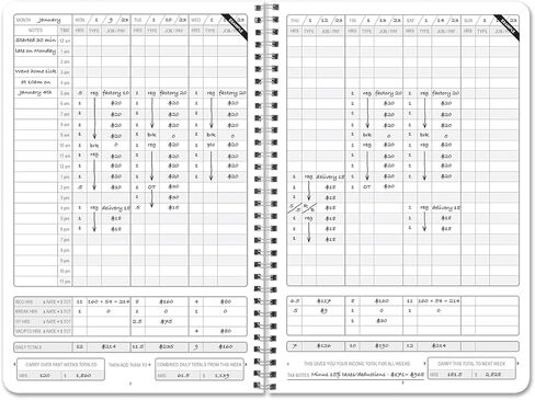 BookFactory Work Hours Log Book/Working Hours Tracking Journal/Plant Worker Tracking Hourly Shifts Tracker Notebook - Wire-O, 112 Pages, 6'' x 9'' (BX) (Made in USA) in Saudi Arabia