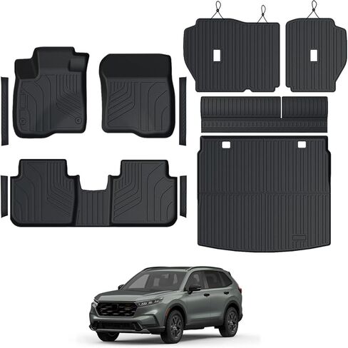 Floor Mats for Honda CR-V 2023-2026, All Weather Floor Mats Trunk Cargo Liner with Backrest Protectors and Door Sill Guards Accessories, Full Coverage Set in Kuwait
