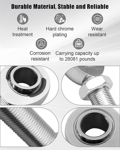 3/4" Heim Joints Rod End Kit, .750" Chromoly Left and Right Hand Thread Heim Joint Rod End Kit, Stainless Steel with Jam Nut for Steering Shaft Support and Suspension in Saudi Arabia