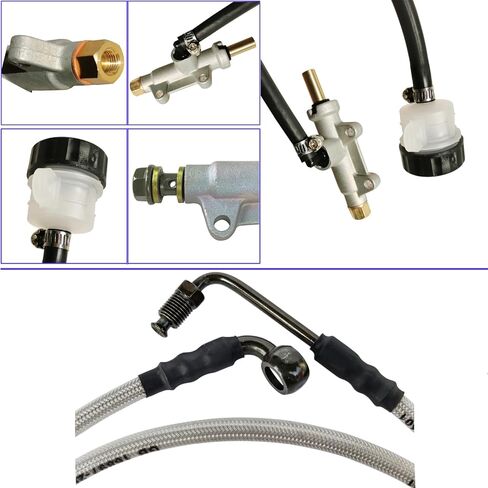 Rear Brake Caliper & Master Cylinder & Brake Hose Line Compatible with Polaris Magnum 500 330 325 X-pedition 425 325 2002-2006 OEM # 1910425 1910311 1910791 in Saudi Arabia