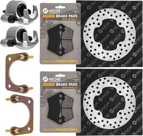 NICHE Rear Brake Rotor Caliper Pad Kit for Polaris Ranger 900 Crew 570 1911374 5248250 1911375 1910514 in Saudi Arabia