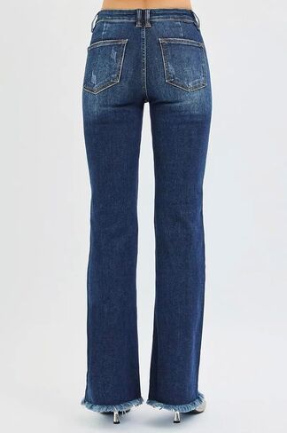 Risen Classic Tummy Control Mid Rise 33" Inseam Flare Jeans- Ivory Gem in Saudi Arabia