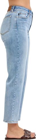 Judy Blue High Waist Classic Light Wash Ankle Straight Jeans, Inseam 28" in Saudi Arabia