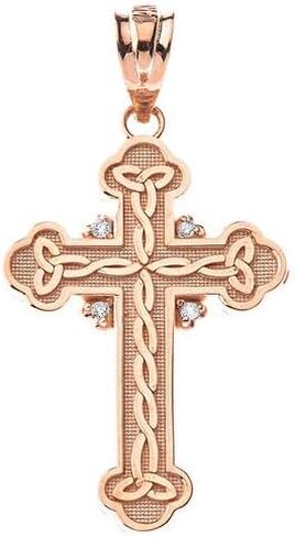 Celtic Trinity Cross with Diamond Fine Pendant Real Solid 10Kt Gold in Saudi Arabia