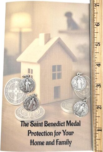 Westmon Works St Benedict Medal Set Authentic Italian Metal Medallions with Protection and USA Made Explanation Card Catholic Home & Family Blessing, Four Medals One Card in Saudi Arabia