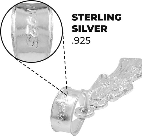 Sterling Silver Santa Muerte Pendant Necklace, 0.59" Religious Amulet with 20" Chain, Unisex Protection Jewelry, .925 Mexican Silver Devotional Charm with Gift Box in Saudi Arabia