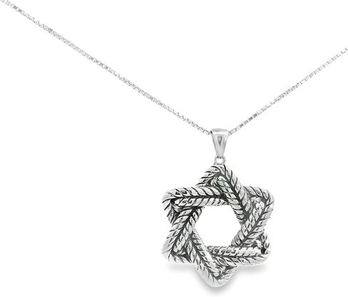 My Daily Styles 925 Sterling Silver Star of David Pendant with Interwoven Rope Design For Women or Men in Saudi Arabia