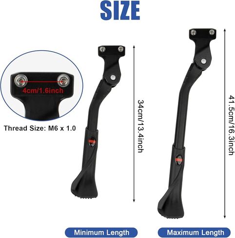 Bike Kickstand 24"-29", PSLER Adjustable Non-Slip Electric Bike Kickstand Kick Stand for Ebike Mountain Bike Adult Bikes with 2 Holes(40mm) in Saudi Arabia