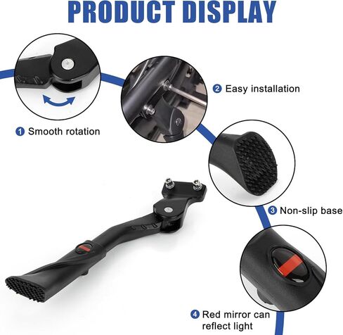 Bike Kickstand 24"-29", PSLER Adjustable Non-Slip Electric Bike Kickstand Kick Stand for Ebike Mountain Bike Adult Bikes with 2 Holes(40mm) in Saudi Arabia