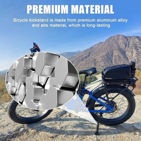 Bike Kickstand 24"-29", PSLER Adjustable Non-Slip Electric Bike Kickstand Kick Stand for Ebike Mountain Bike Adult Bikes with 2 Holes(40mm) in Saudi Arabia
