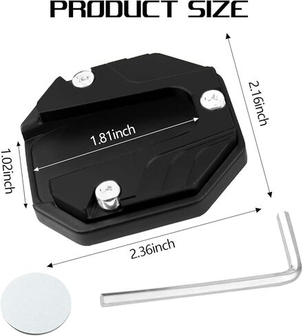 Wuyaoyao Motorcycle Kickstand Support Pad, Aluminum Alloy Side Stand Foot Extension Plate for Motorcycle Bike Scooter, Anti-skid Enlarged Kickstand Extender Support Plate for Outdoor Parking (Black) in Saudi Arabia