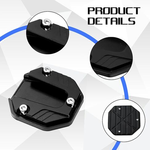 Wuyaoyao Motorcycle Kickstand Support Pad, Aluminum Alloy Side Stand Foot Extension Plate for Motorcycle Bike Scooter, Anti-skid Enlarged Kickstand Extender Support Plate for Outdoor Parking (Black) in Saudi Arabia