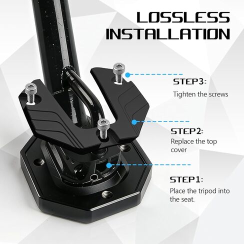 Wuyaoyao Motorcycle Kickstand Support Pad, Aluminum Alloy Side Stand Foot Extension Plate for Motorcycle Bike Scooter, Anti-skid Enlarged Kickstand Extender Support Plate for Outdoor Parking (Black) in Saudi Arabia