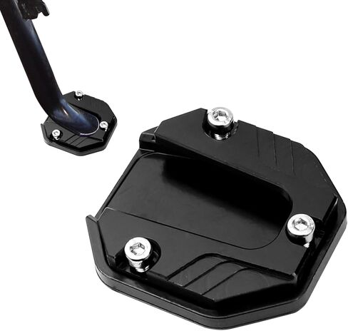 Wuyaoyao Motorcycle Kickstand Support Pad, Aluminum Alloy Side Stand Foot Extension Plate for Motorcycle Bike Scooter, Anti-skid Enlarged Kickstand Extender Support Plate for Outdoor Parking (Black) in Saudi Arabia