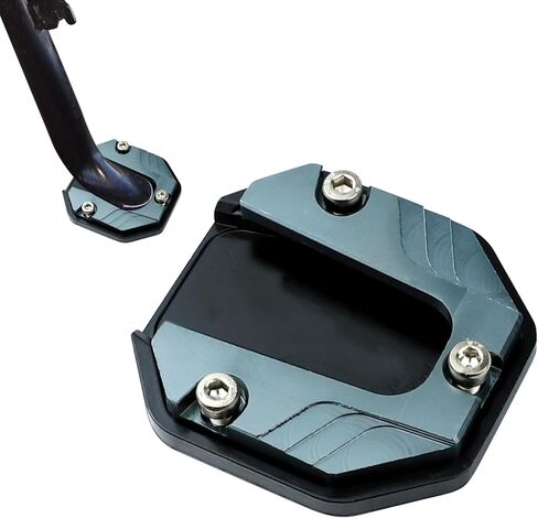 Wuyaoyao Motorcycle Kickstand Support Pad, Aluminum Alloy Side Stand Foot Extension Plate for Motorcycle Bike Scooter, Anti-skid Enlarged Kickstand Extender Support Plate for Outdoor Parking (Black) in Saudi Arabia