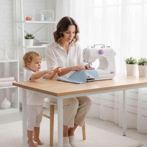 مجموعات ماكينة الخياطة للمنزل والمدرسة | آلة صغيرة بسرعتين مناسبة للمبتدئين للحرف اليدوية والإصلاحات المنزلية وبناء المهارات الممتعة مع الأطفال والكبار in Kuwait
