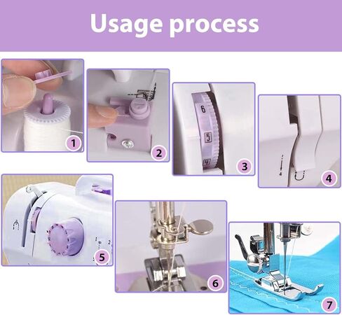 مجموعات ماكينة الخياطة للمنزل والمدرسة | آلة صغيرة بسرعتين مناسبة للمبتدئين للحرف اليدوية والإصلاحات المنزلية وبناء المهارات الممتعة مع الأطفال والكبار in Kuwait