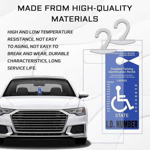 2PCS Handicap Placard Holder for Auto, Transparent Disabled Parking Permit Holder, Rear View Mirror Accessories Handicapped Parking Sign Sticker Protective Sleeve Cover for Disability Parking in Saudi Arabia