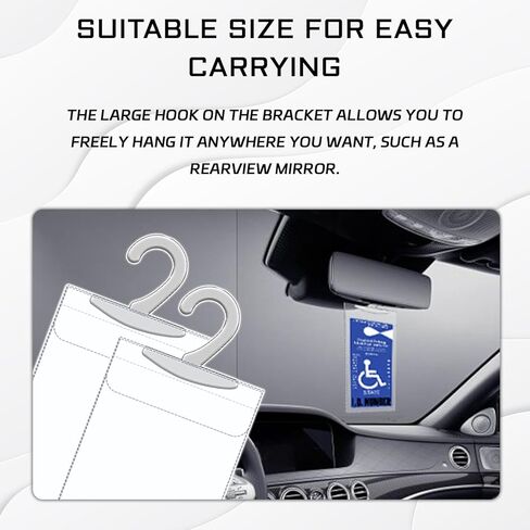 2PCS Handicap Placard Holder for Auto, Transparent Disabled Parking Permit Holder, Rear View Mirror Accessories Handicapped Parking Sign Sticker Protective Sleeve Cover for Disability Parking in Saudi Arabia