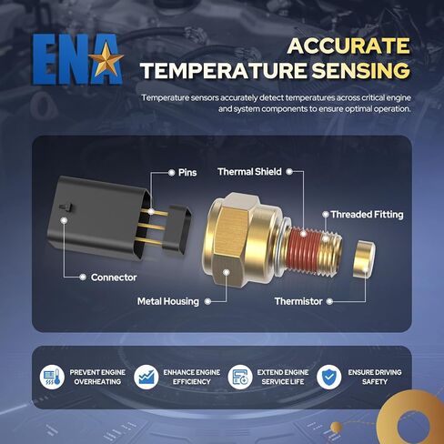 ENA Automatic Transmission Oil Temperature Sensor Compatible with Hyundai Kia Elantra Coupe Elantra GT Sonata Santa Fe Sport Optima Sorento 1.6L 2.4L 3.3L l4 V6 2010 2011 2012 2013 Replaces TX300 in Saudi Arabia