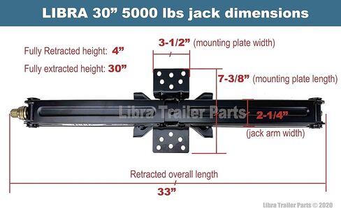 LIBRA Set of 2 30" 5000lbs RV Trailer Camper Stabilizer Leveling Scissor Jacks w/Dual Power Drill sockets & mounting Hardware Set in Saudi Arabia