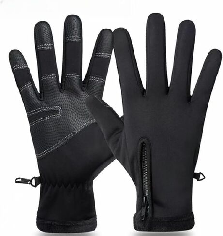 Men and Women’s 5-Layer Thermal Insulated Waterproof Windproof Warm Winter Snow Gloves with Zipper, Touchscreen Compatible for Skiing Hiking Cycling Running -10℉ Cold Weather in Saudi Arabia