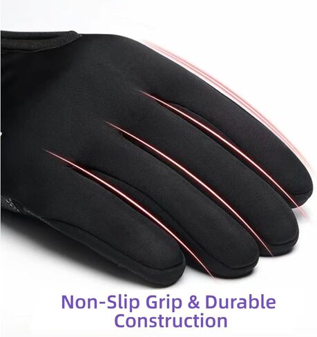 Men and Women’s 5-Layer Thermal Insulated Waterproof Windproof Warm Winter Snow Gloves with Zipper, Touchscreen Compatible for Skiing Hiking Cycling Running -10℉ Cold Weather in Saudi Arabia