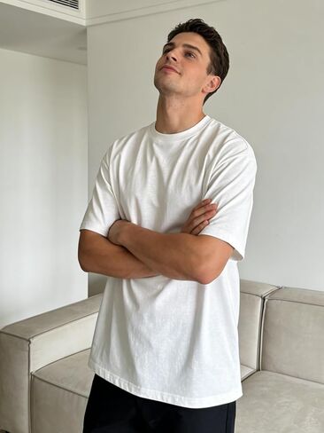 Men Short Sleeve T-Shirt, Plain Casual Tee for Everyday Wear XS–XXL-White-XXL in Saudi Arabia