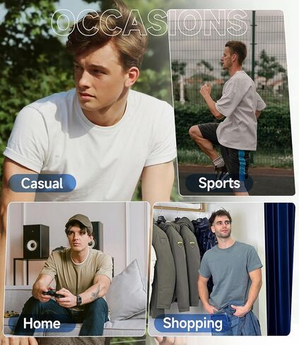 BAMBOO COOL Men's Crewneck T-Shirts Short Sleeve Heavy Weight Tees Moisture Wicking Casual Basic T Shirt in Saudi Arabia