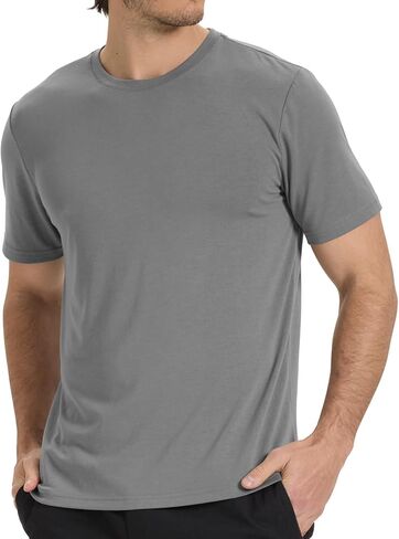 BAMBOO COOL Men's Crewneck T-Shirts Short Sleeve Heavy Weight Tees Moisture Wicking Casual Basic T Shirt in Saudi Arabia