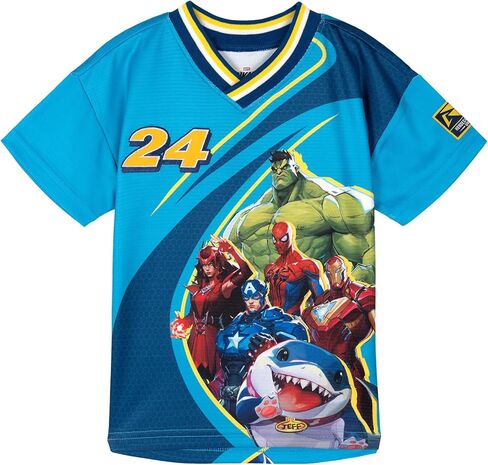 Marvel Mesh Soccer Jersey Athletic T-Shirt Toddler to Adult Sizes (2T - 2XL) in Saudi Arabia