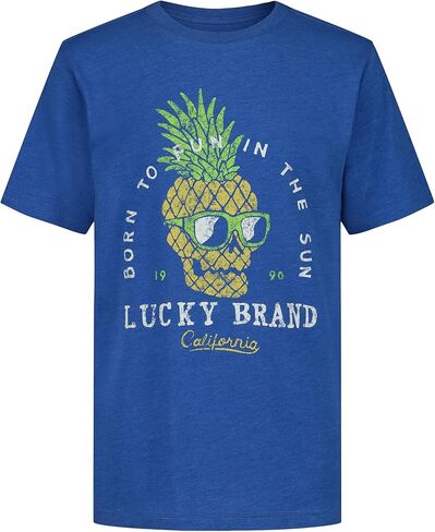 تي شيرت Lucky Brand للأولاد بأكمام قصيرة ورقبة دائرية، ناعم، مريح، مريح، أناناس دلفت هيذر، 14-16 in Saudi Arabia
