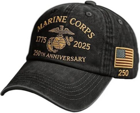 250 Anniversary Marine Corps Hat Embroidered Baseball Hats USA 250th Patriotic Cap for Men Women Veteran Gifts in Saudi Arabia
