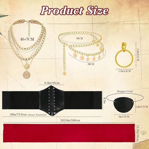 GERVAISE Womens Pirate Costume Accessories Full Set Halloween Costume Theme Party Outfit in Saudi Arabia