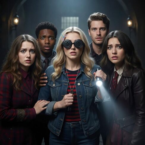 مجموعة إكسسوارات تنكرية مكونة من 4 قطع للنساء والرجال، نظارات على شكل أزرار، قلادتين للمفاتيح، مشبك شعر اليعسوب، دعائم مجوهرات الهالوين لتزيين الحفلات باللون الأسود in Kuwait