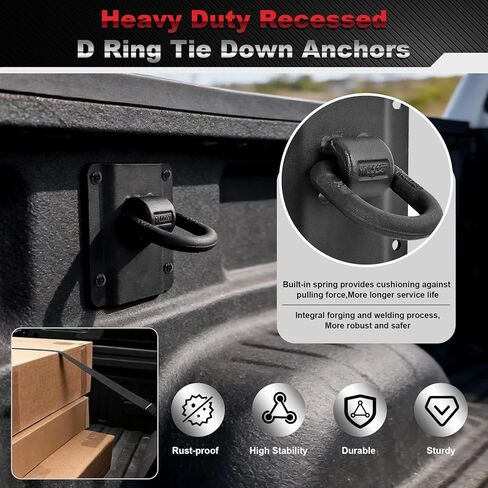 4 قطع من مرساة الربط شديدة التحمل مناسبة لـ 2015-2025 Ford F150 F250 F350 & Raptor 2026 Truck Bed Tie Down Anchor Car Accessories استبدال # FL3Z-99000A64-B & FL3Z-9928408-AB in Kuwait