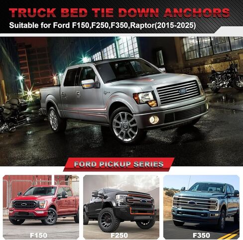 4 قطع من مرساة الربط شديدة التحمل مناسبة لـ 2015-2025 Ford F150 F250 F350 & Raptor 2026 Truck Bed Tie Down Anchor Car Accessories استبدال # FL3Z-99000A64-B & FL3Z-9928408-AB in Kuwait