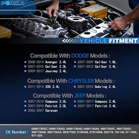 Electronic Throttle Body Compatible with Jeep Patriot Compass 2007-2017, Dodge Avenger Caliber Journey, Chrysler 200 Sebring - 1.8L 2.0L 2.4L, Replaces 4891735AC, 4891735AD in Kuwait